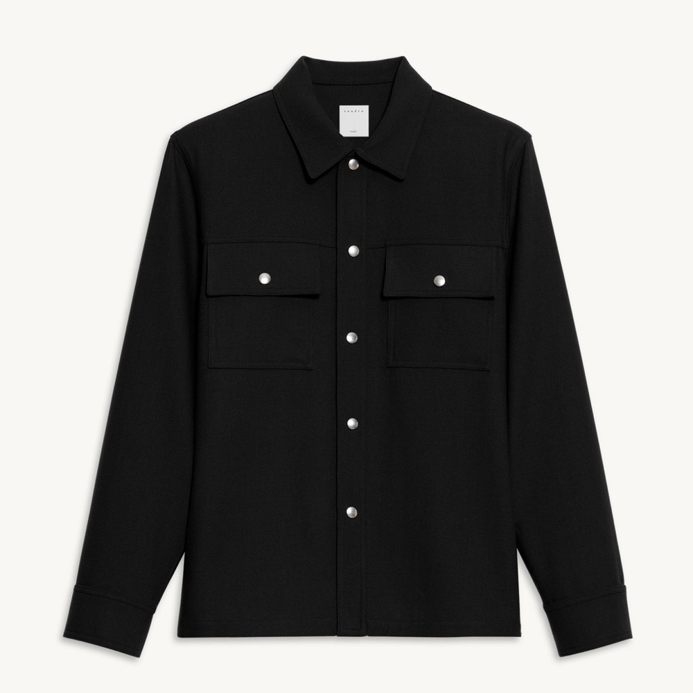 NWT Sandro Men Wool shirt jacket XS Wool